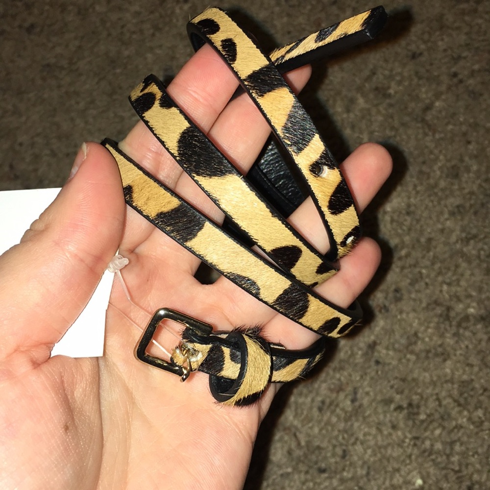 NWT J. Crew cheetah print belt size S